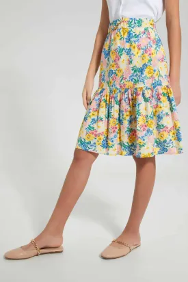 Multicolour Floral Tiered Skirt