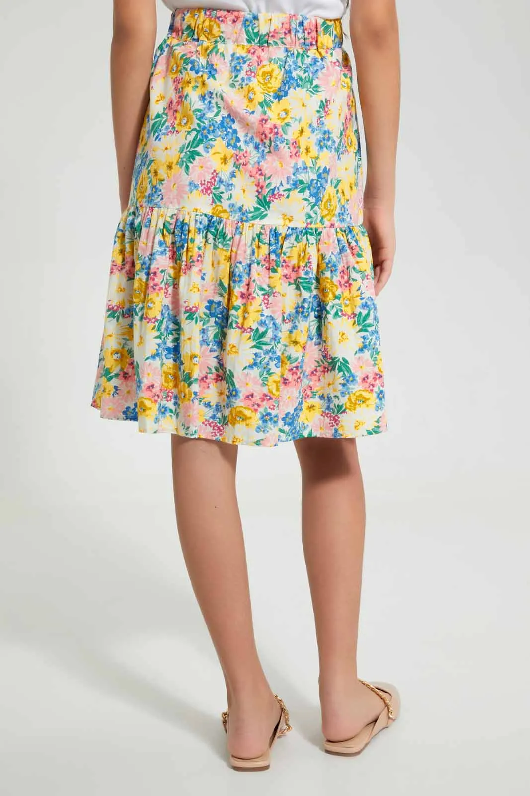 Multicolour Floral Tiered Skirt