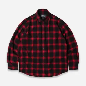 OMBRE FLANNEL RELAXED SHIRT - RED