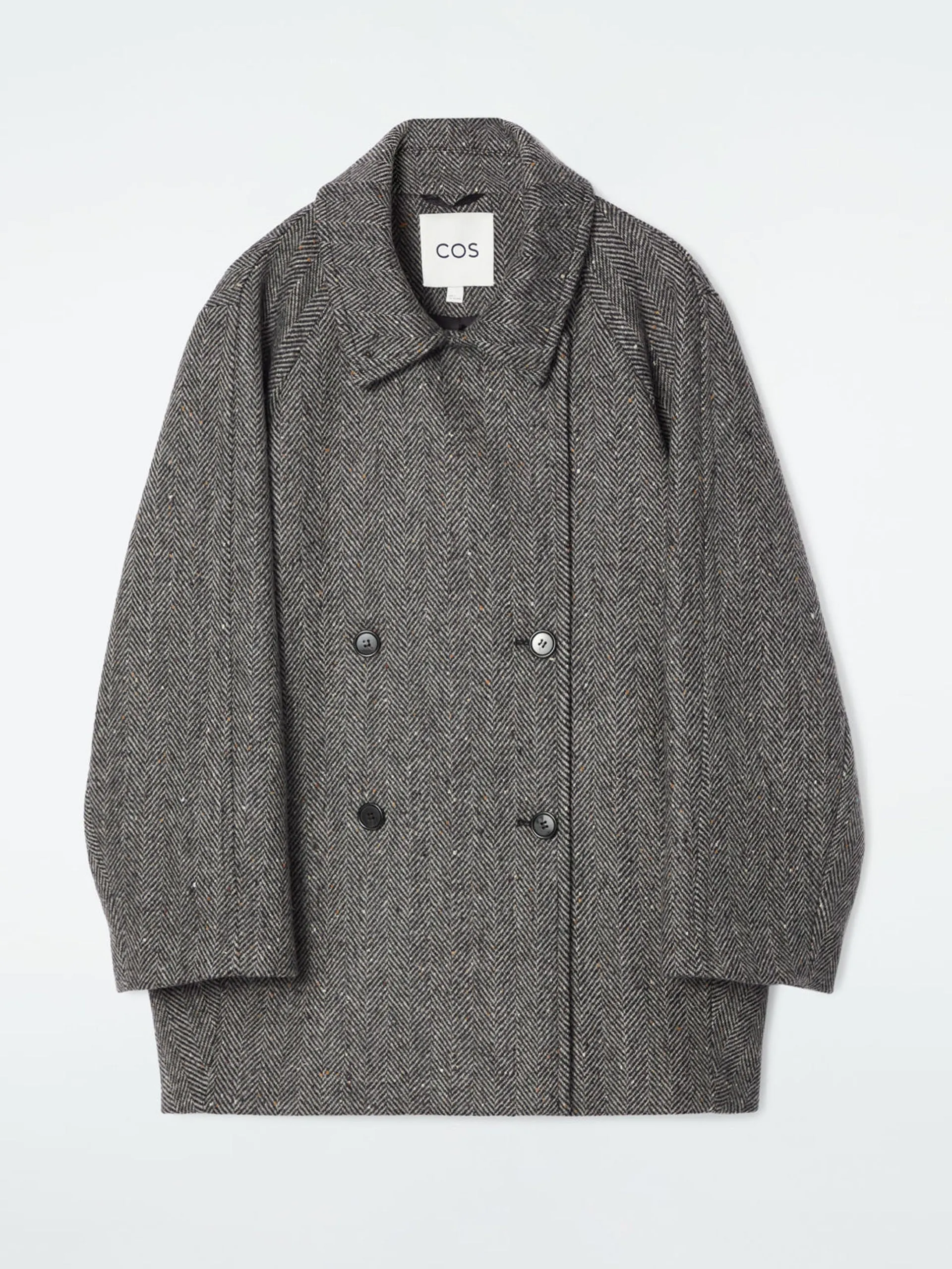 Oversized double-breasted wool peacoat