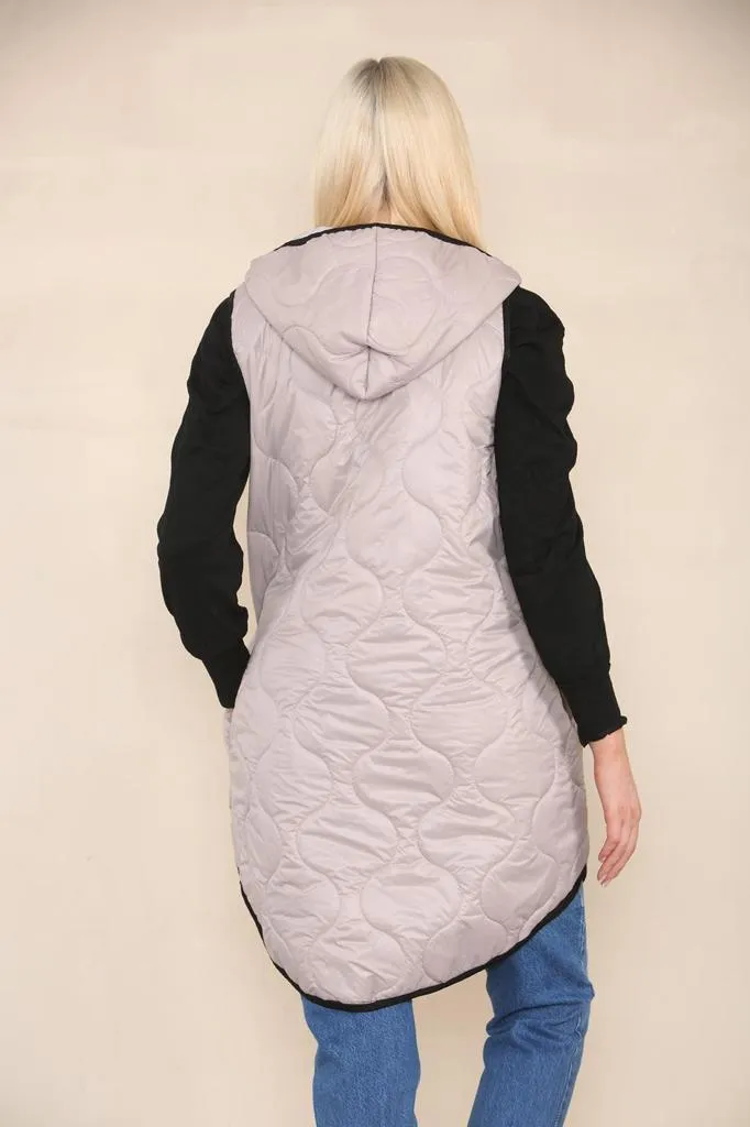 Quilted Padded Puffer Hooded Gilet