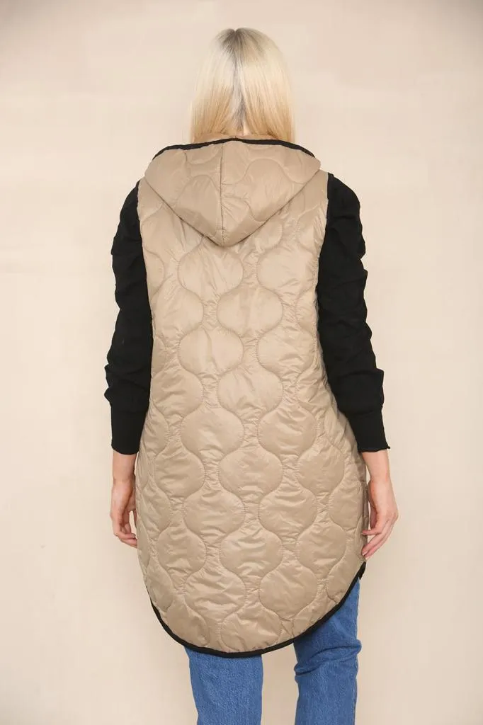 Quilted Padded Puffer Hooded Gilet