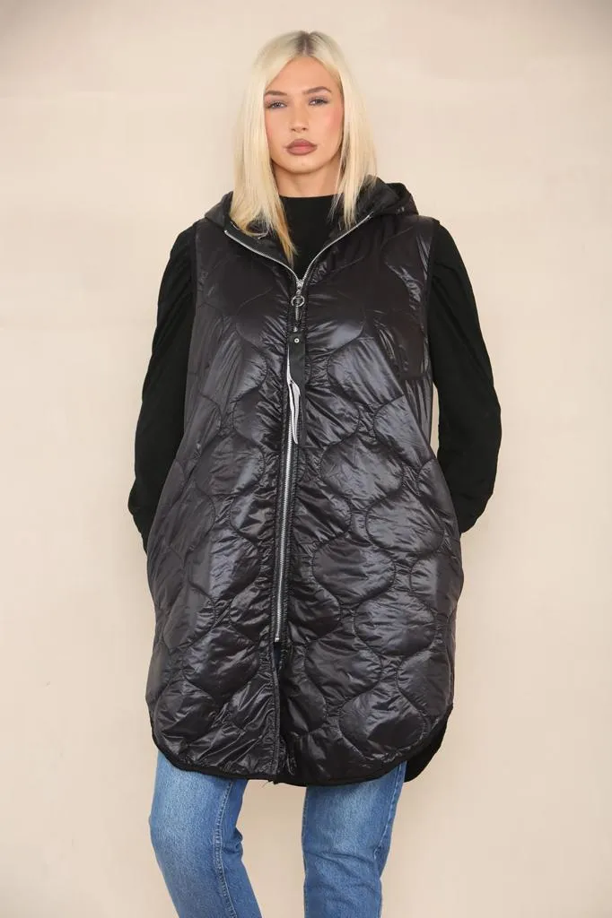 Quilted Padded Puffer Hooded Gilet