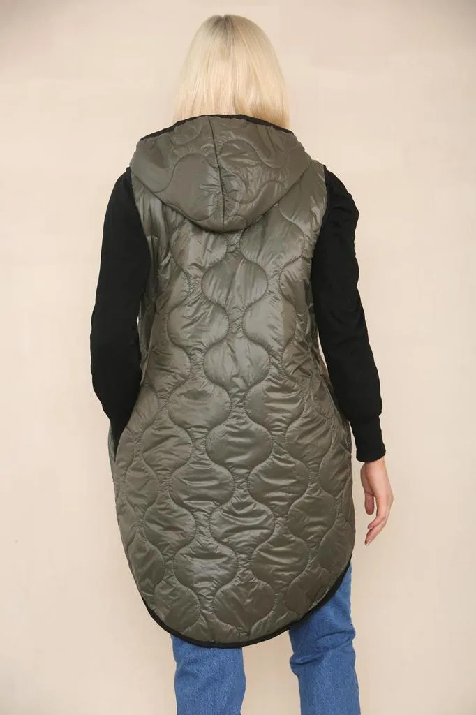Quilted Padded Puffer Hooded Gilet