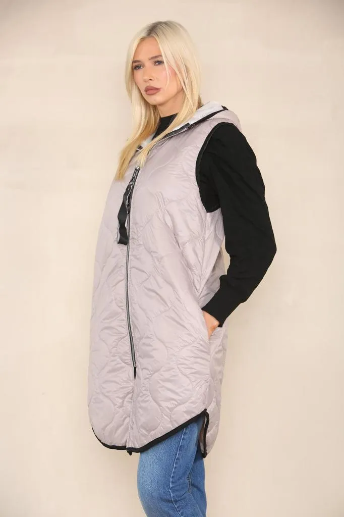 Quilted Padded Puffer Hooded Gilet