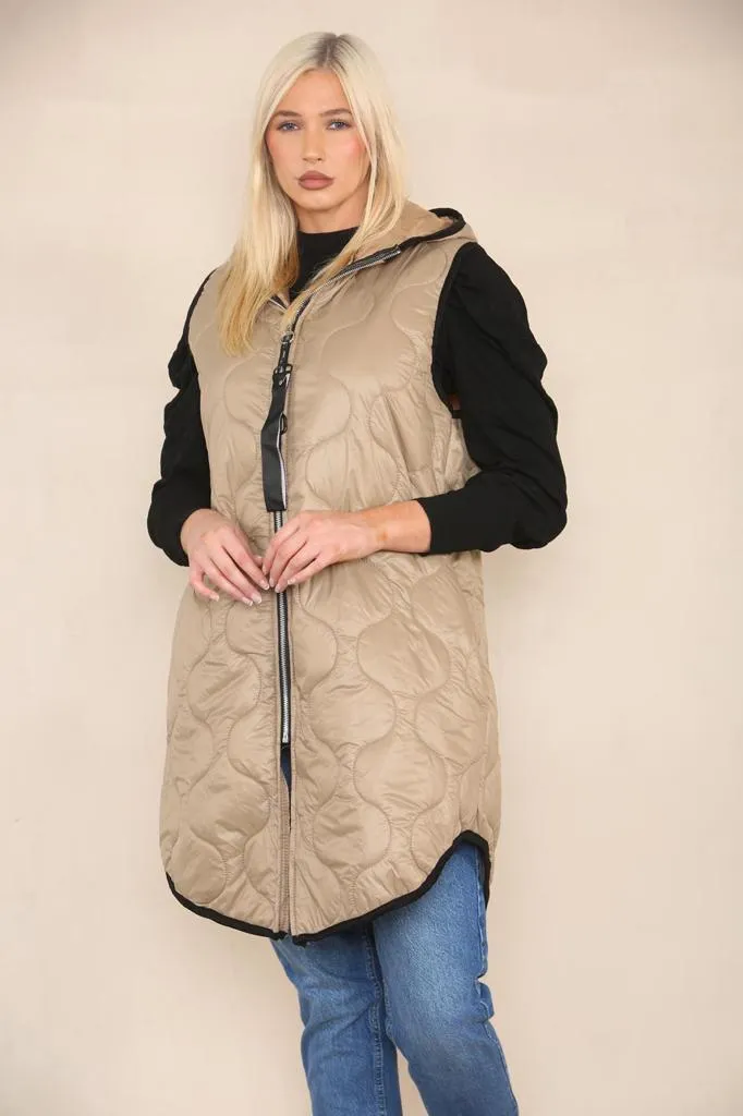 Quilted Padded Puffer Hooded Gilet