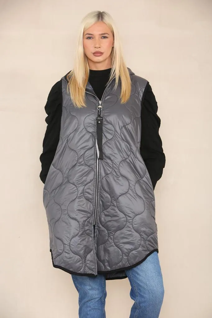 Quilted Padded Puffer Hooded Gilet