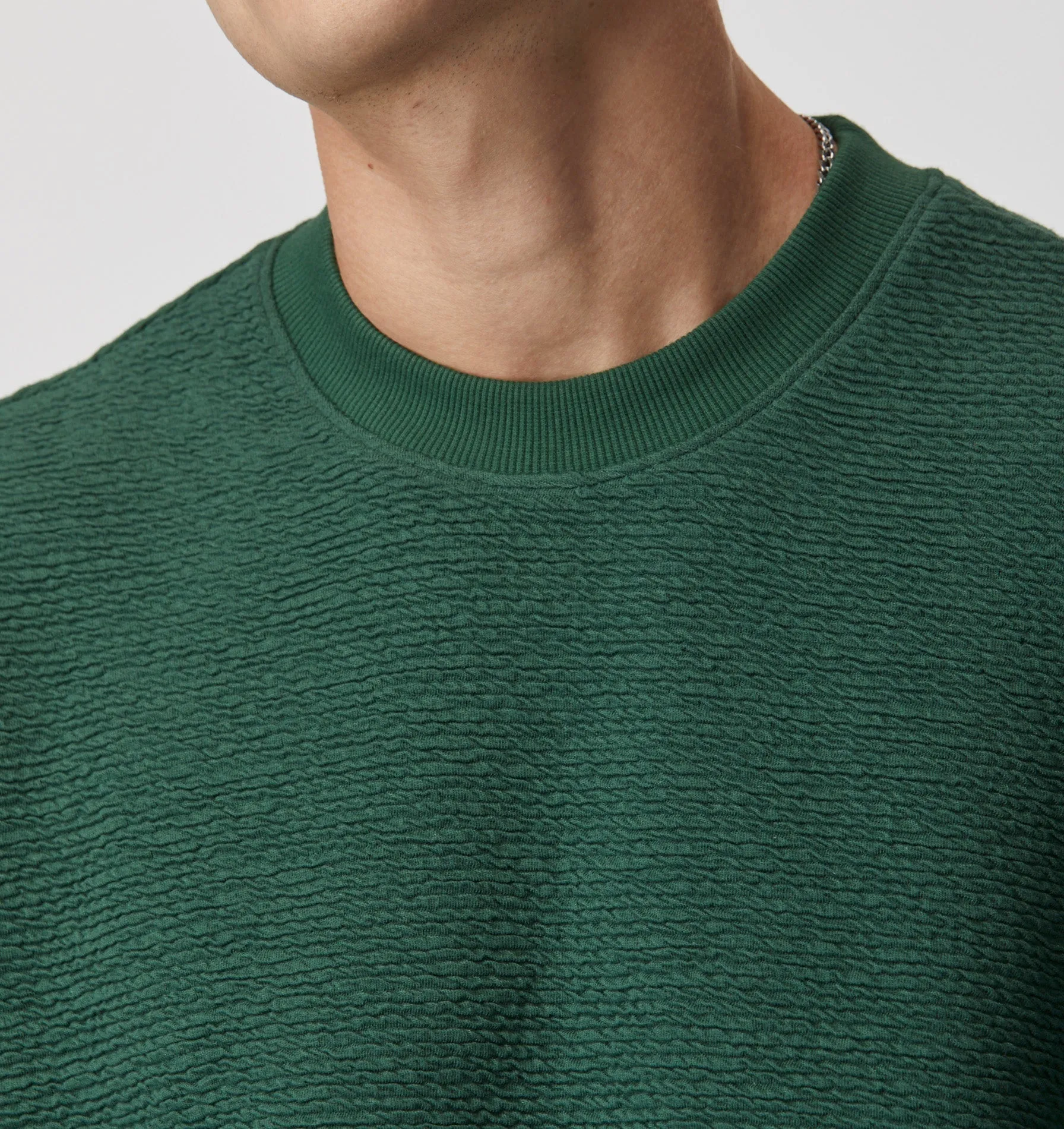 Ridged Box Tee - Forest Green