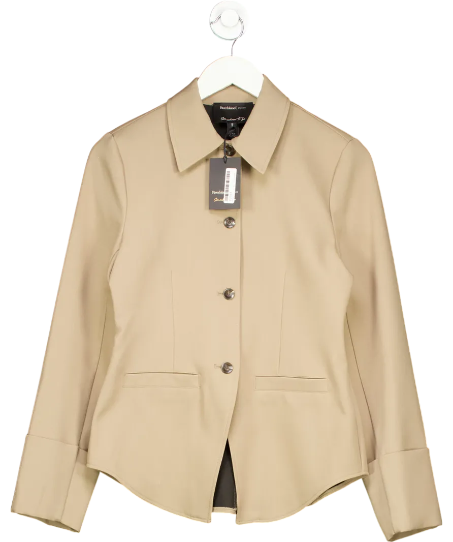River Island Beige Tailored Shirt UK 6