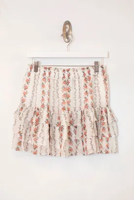 Rosie Stripe Tiered Ruffle Mini Skirt Women's