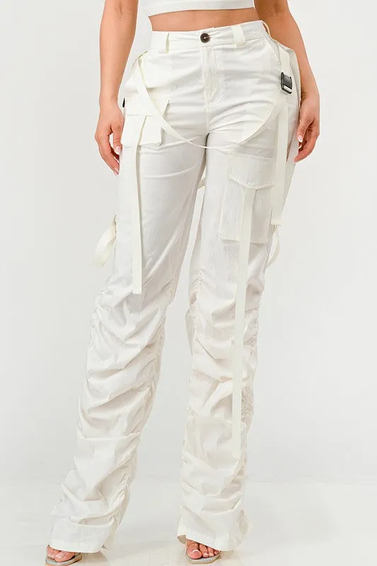 Ruched Utility Elegance Pants
