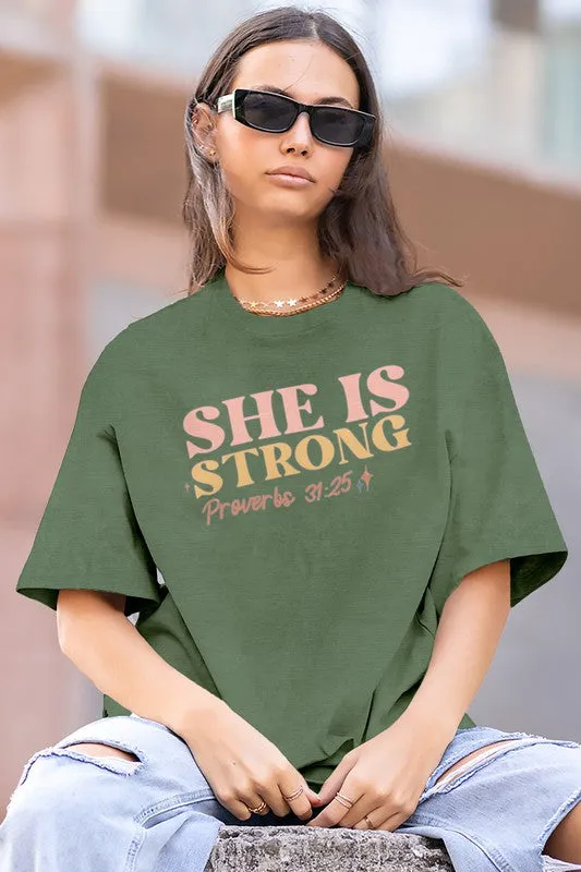 She is Strong, Vintage OVERSIZED Graphic Tee