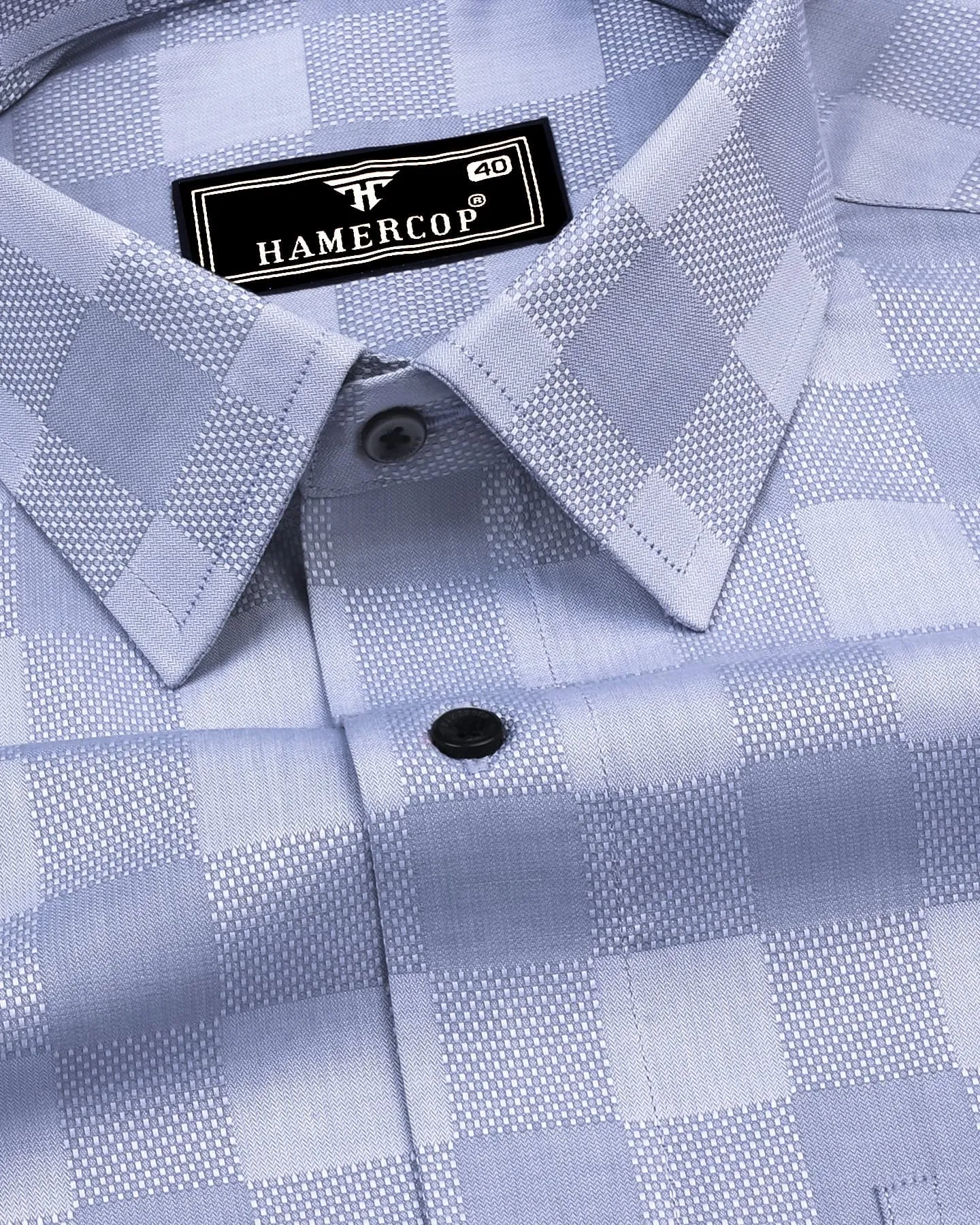 Shell Gray Dobby Check Premium Giza Shirt