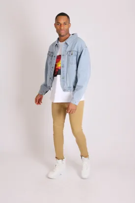 Stretch Skinny Denim Jeans In Tan