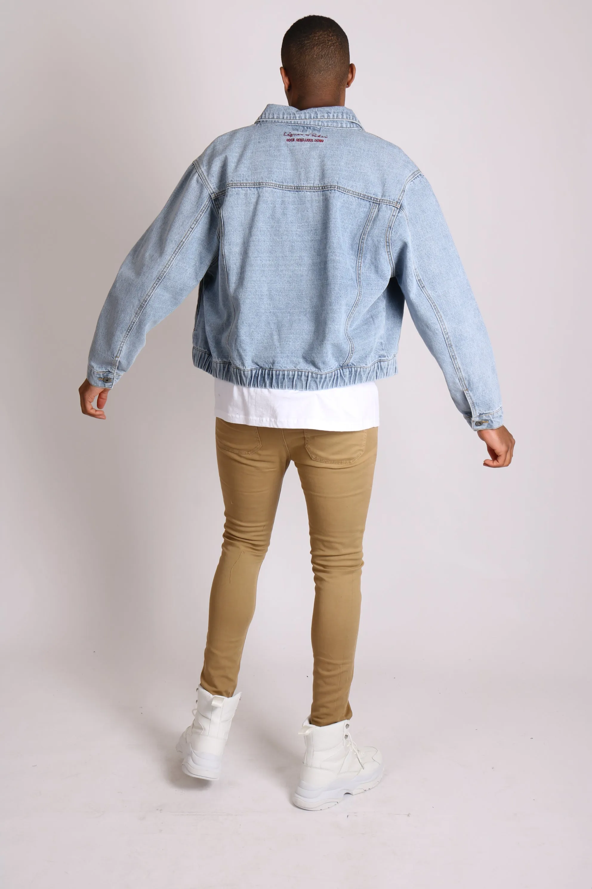 Stretch Skinny Denim Jeans In Tan