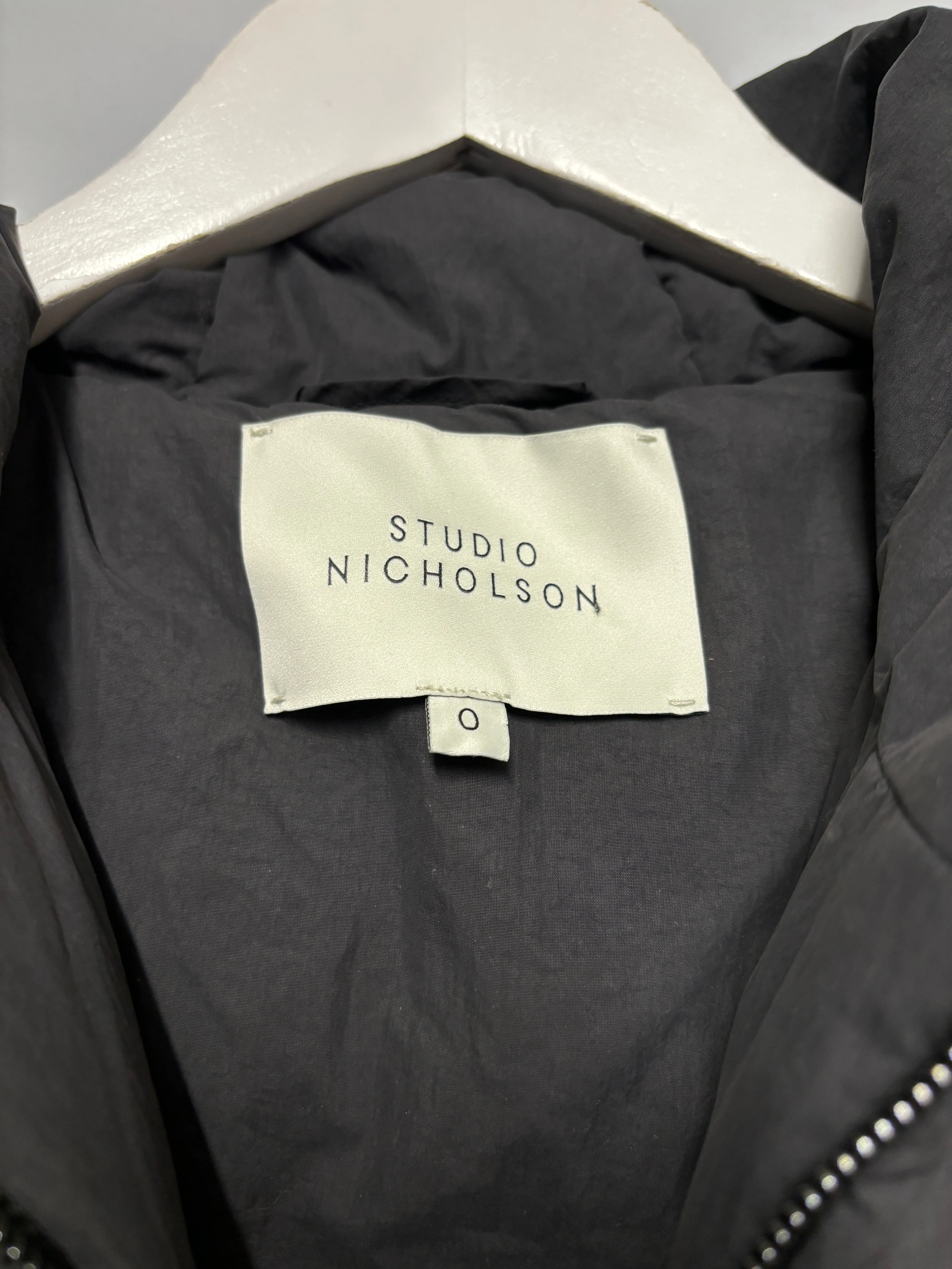 Studio Nicholson Grey Padded Sleeveless Gilet Coat Small