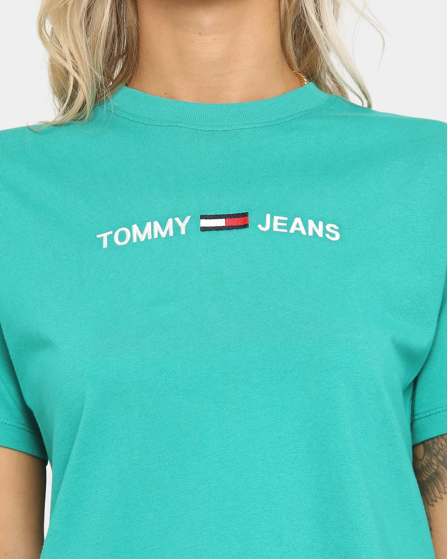Tommy Jeans Women's Modern Linear Logo T-Shirt Midwest Green
