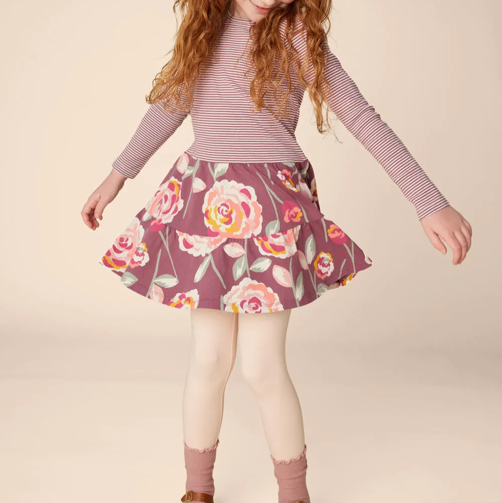 Turkish Rose Tiered Skirted Dress