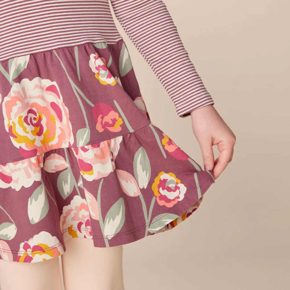 Turkish Rose Tiered Skirted Dress