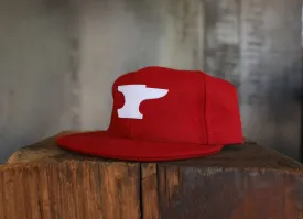 Vintage Unstructured Hainsworth Wool Cap- Anvil/ Red