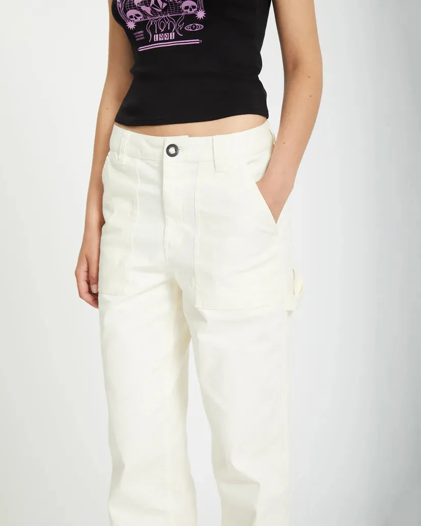 Volcom Women's Stone Kraft Pants Star White B1112401_SWH
