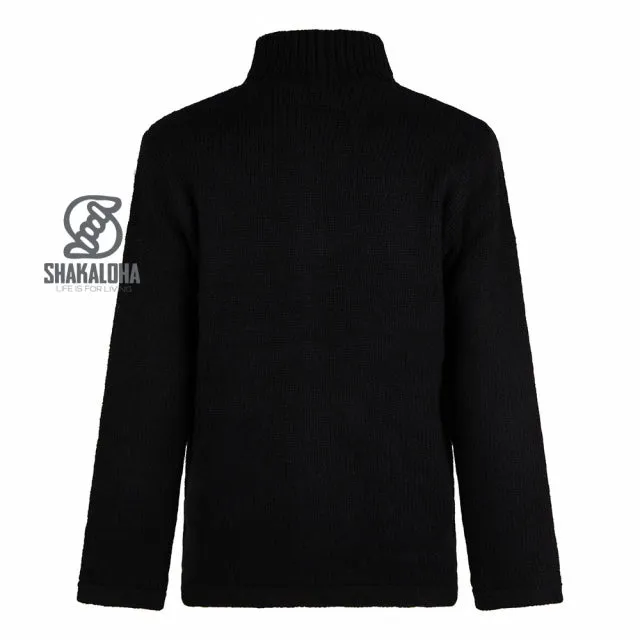 Woollen Cardigan with High Collar with Soft Fleece Lining